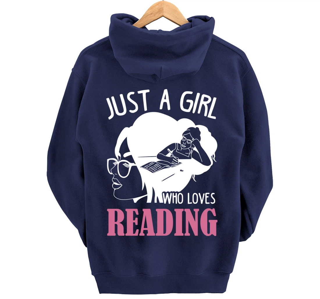 Reader Reading Lover Design For Bookworm Girls Book Reading Pullover Hoodie