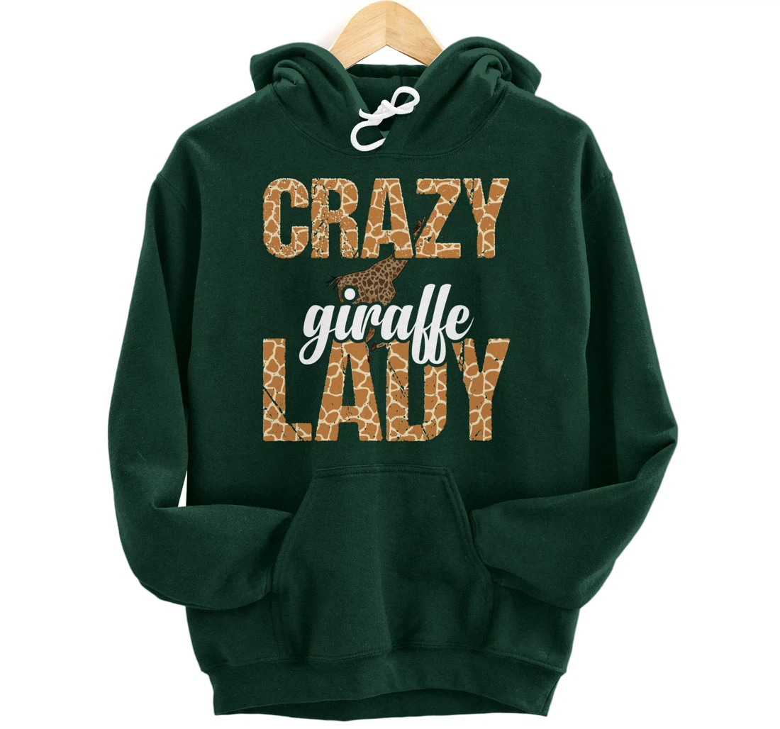 Africa Safari Animal Lover Women Giraffe Crazy Giraffe Lady Pullover Hoodie