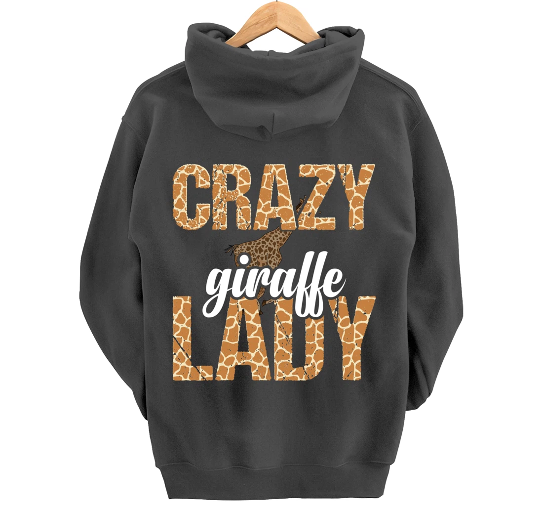 Africa Safari Animal Lover Women Giraffe Crazy Giraffe Lady Pullover Hoodie