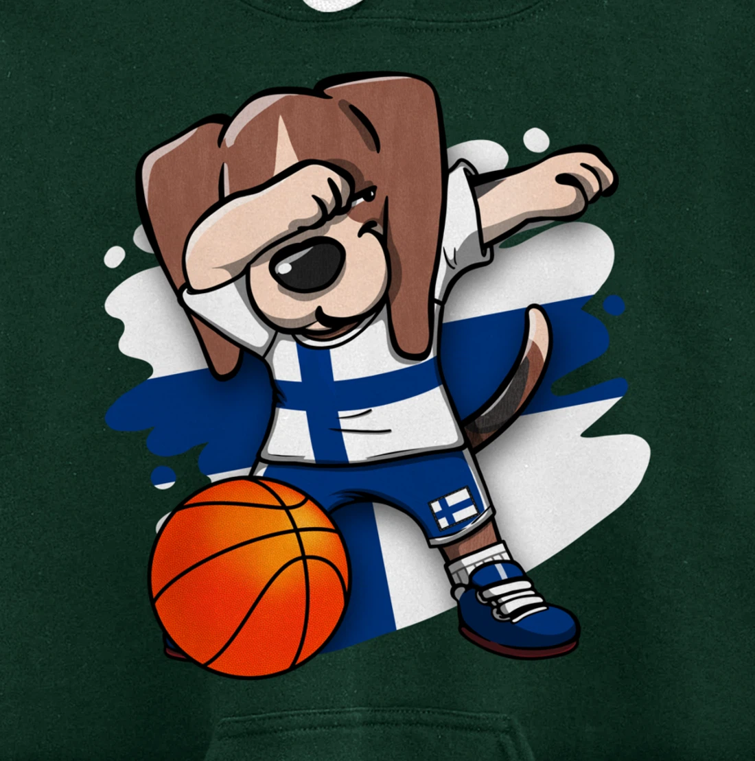 Dabbing Beagle Dog Finland Jersey Finnish Basketball Fans Pullover Hoodie