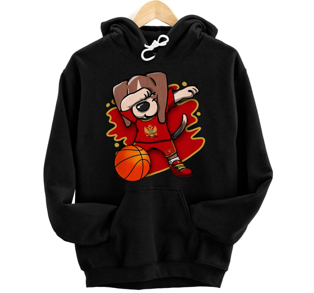Dabbing Beagle Montenegro Jersey Montenegrin Basketball Fans Pullover Hoodie