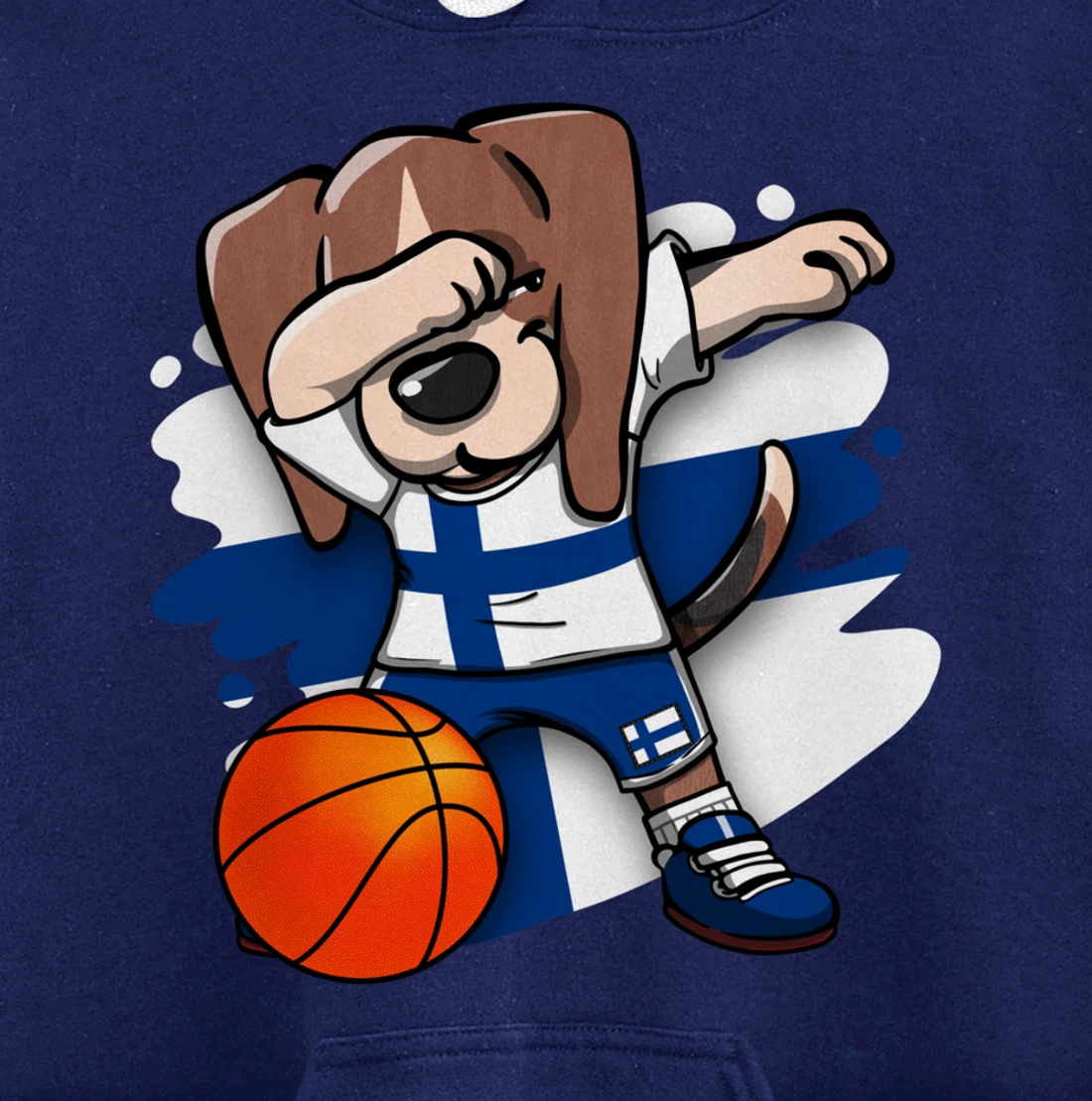 Dabbing Beagle Dog Finland Jersey Finnish Basketball Fans Pullover Hoodie