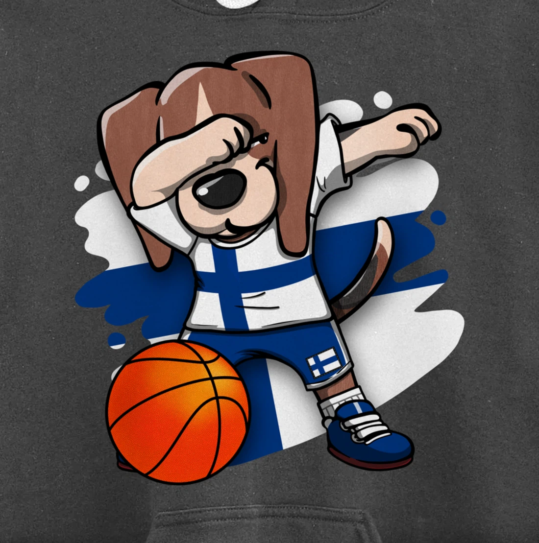 Dabbing Beagle Dog Finland Jersey Finnish Basketball Fans Pullover Hoodie