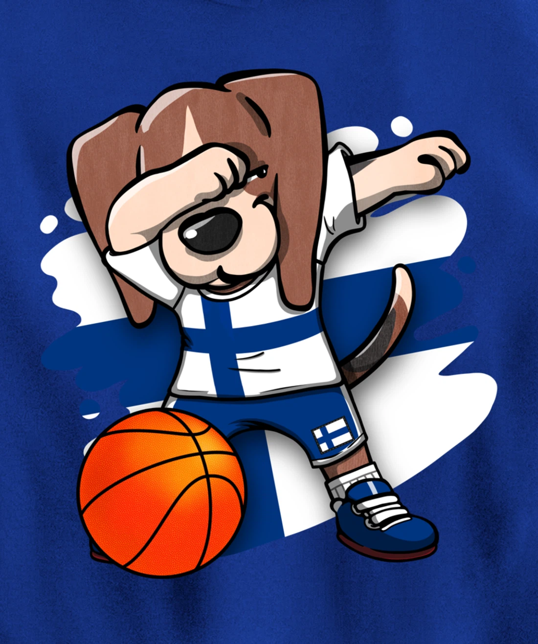 Dabbing Beagle Dog Finland Jersey Finnish Basketball Fans Pullover Hoodie