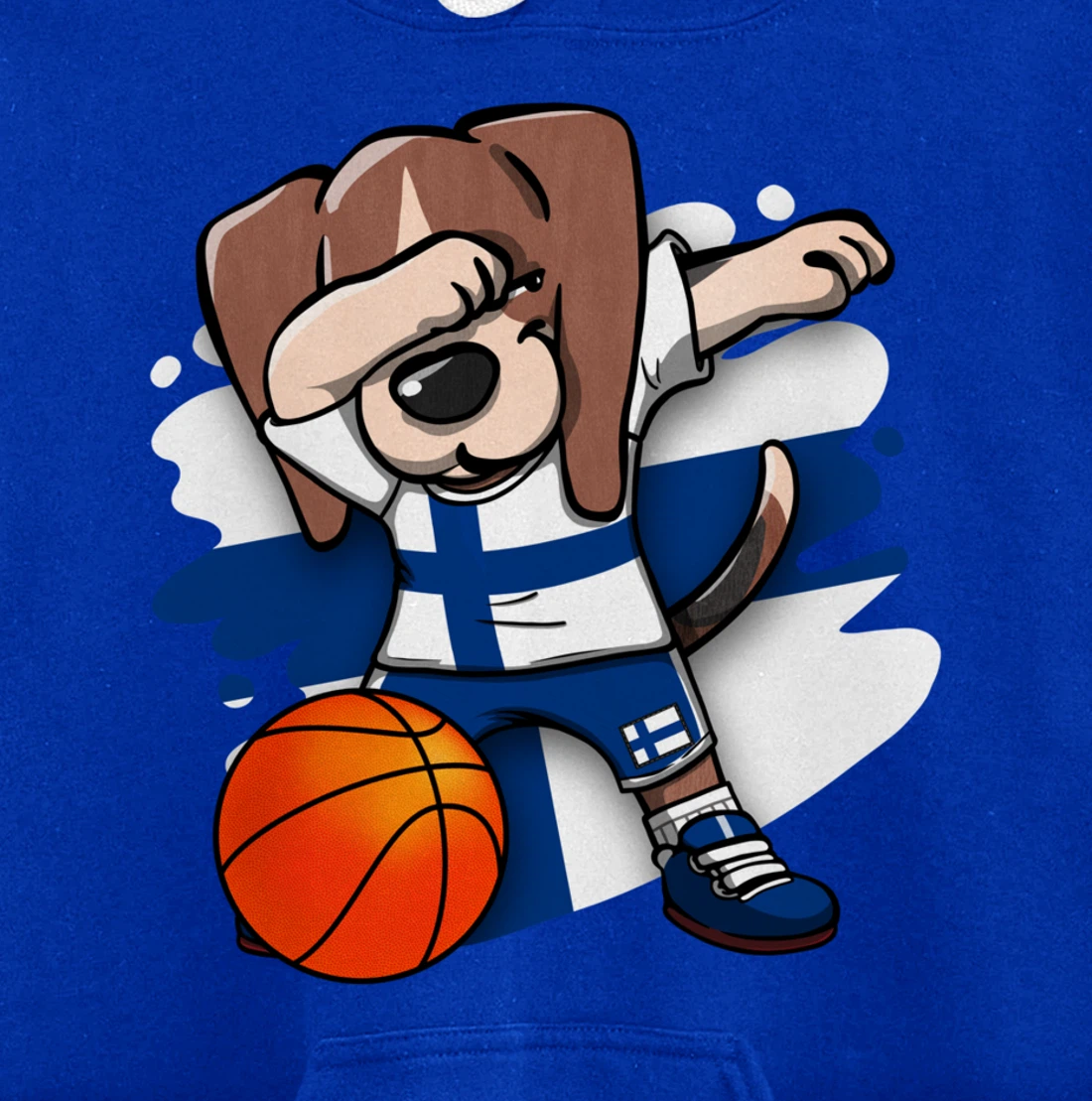 Dabbing Beagle Dog Finland Jersey Finnish Basketball Fans Pullover Hoodie