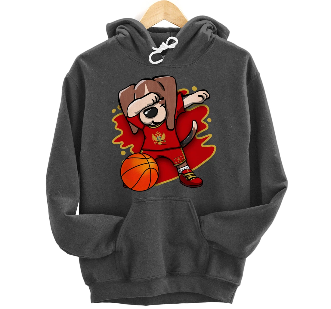 Dabbing Beagle Montenegro Jersey Montenegrin Basketball Fans Pullover Hoodie