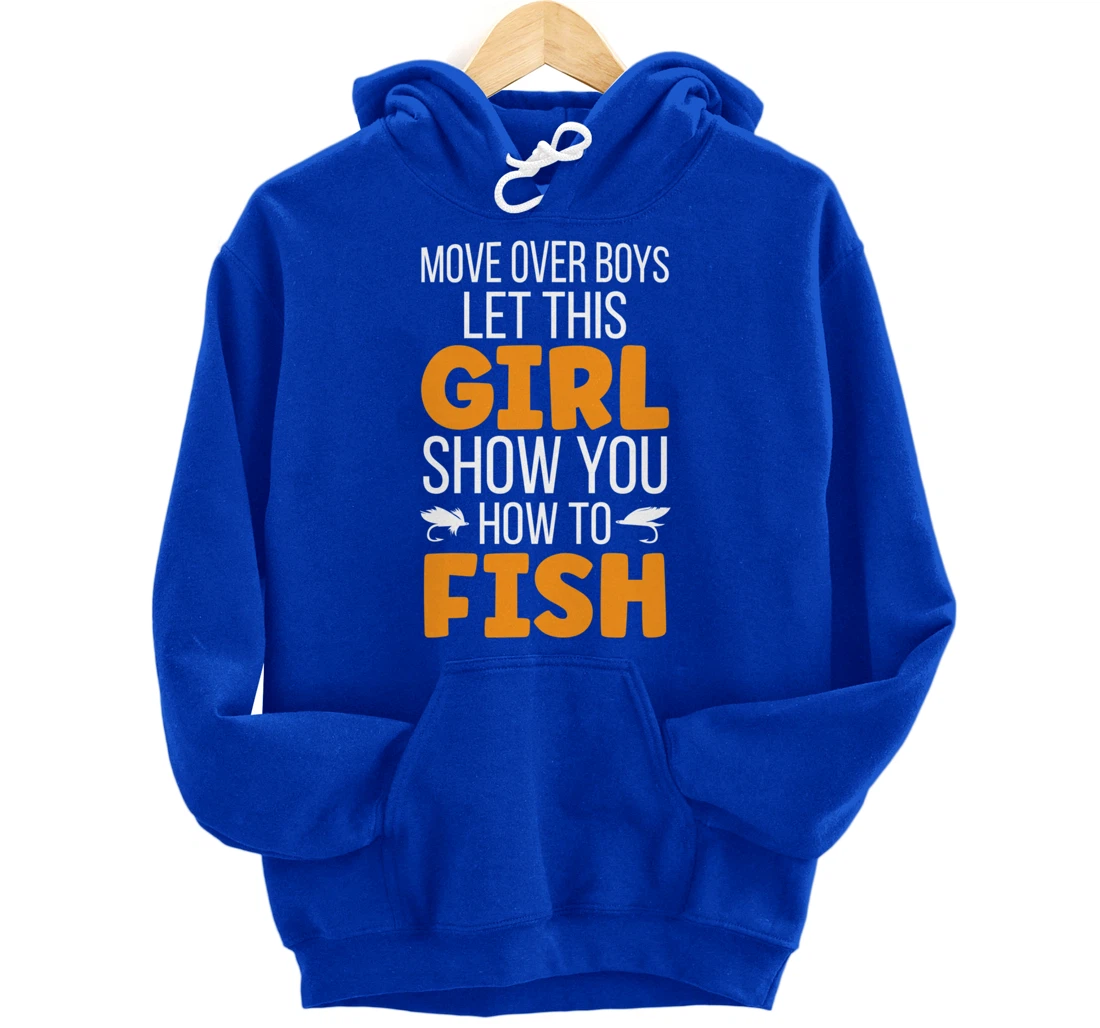 Funny Fishing Girl Cute Daughter Granddaughter Wife Fishing Pullover Hoodie