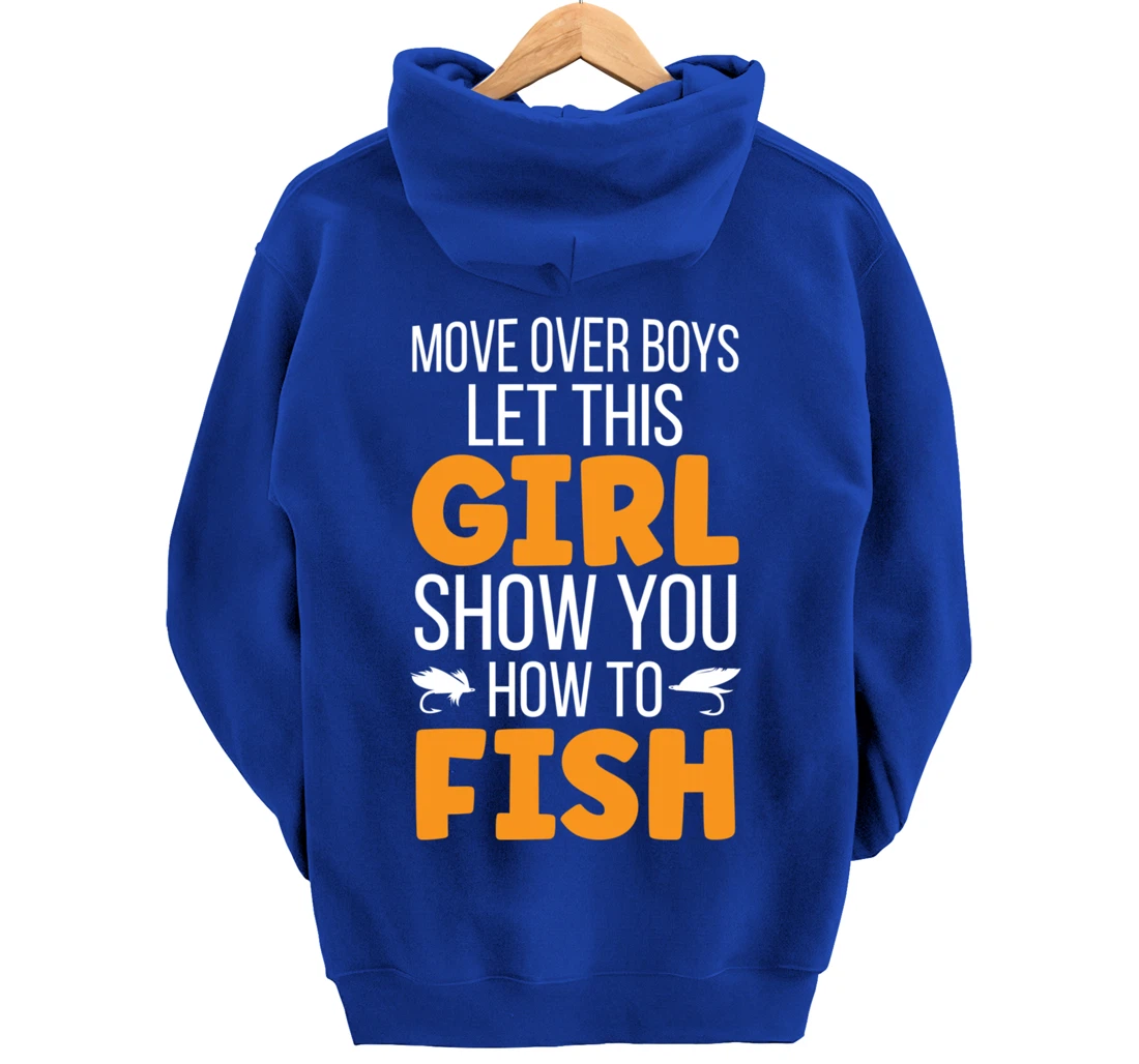 Funny Fishing Girl Cute Daughter Granddaughter Wife Fishing Pullover Hoodie