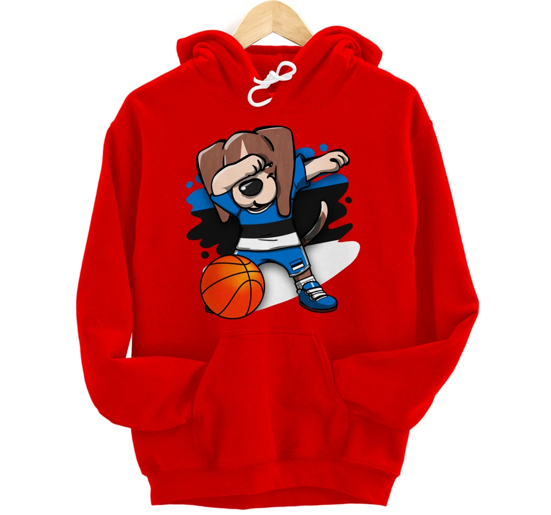 Dabbing Beagle Dog Estonia Jersey Estonian Basketball Fans Pullover Hoodie