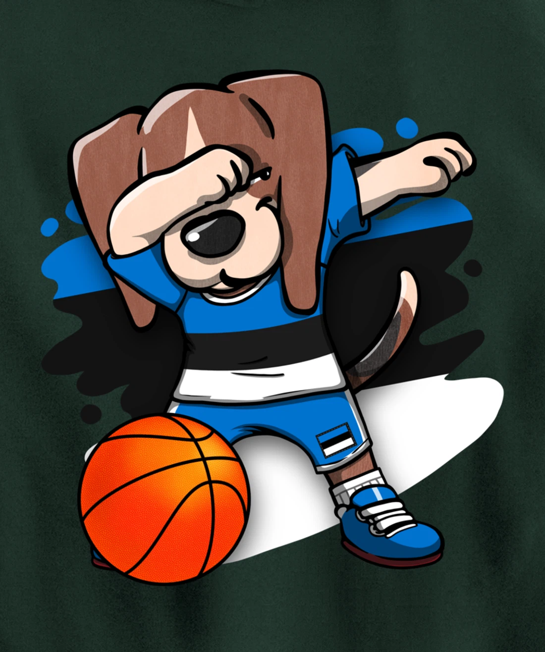 Dabbing Beagle Dog Estonia Jersey Estonian Basketball Fans Pullover Hoodie