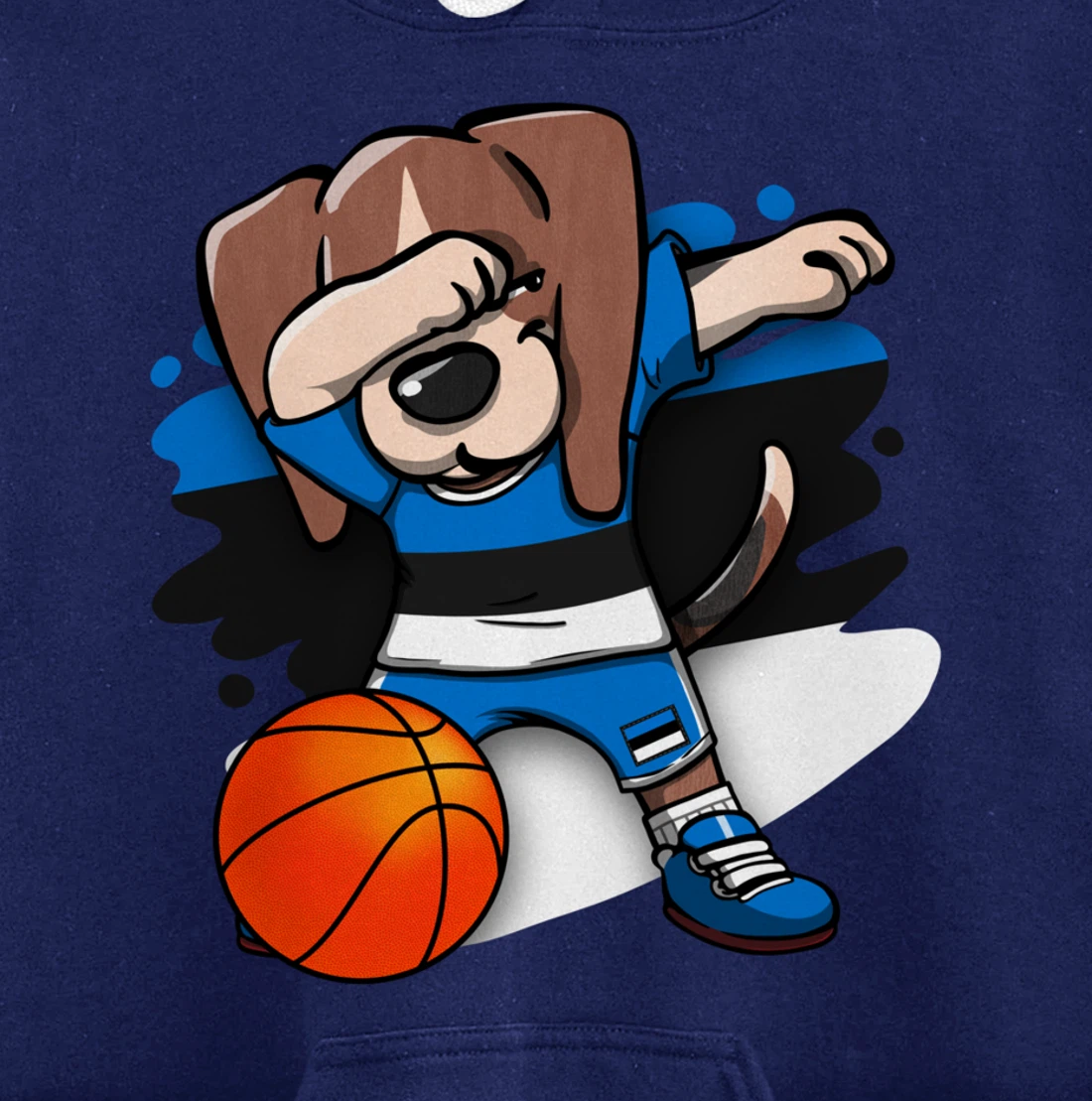 Dabbing Beagle Dog Estonia Jersey Estonian Basketball Fans Pullover Hoodie