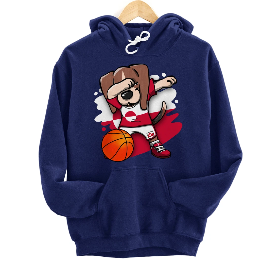 Dabbing Beagle Greenland Jersey Greenlandic Basketball Fans Pullover Hoodie