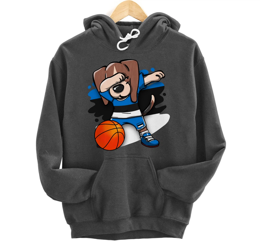Dabbing Beagle Dog Estonia Jersey Estonian Basketball Fans Pullover Hoodie