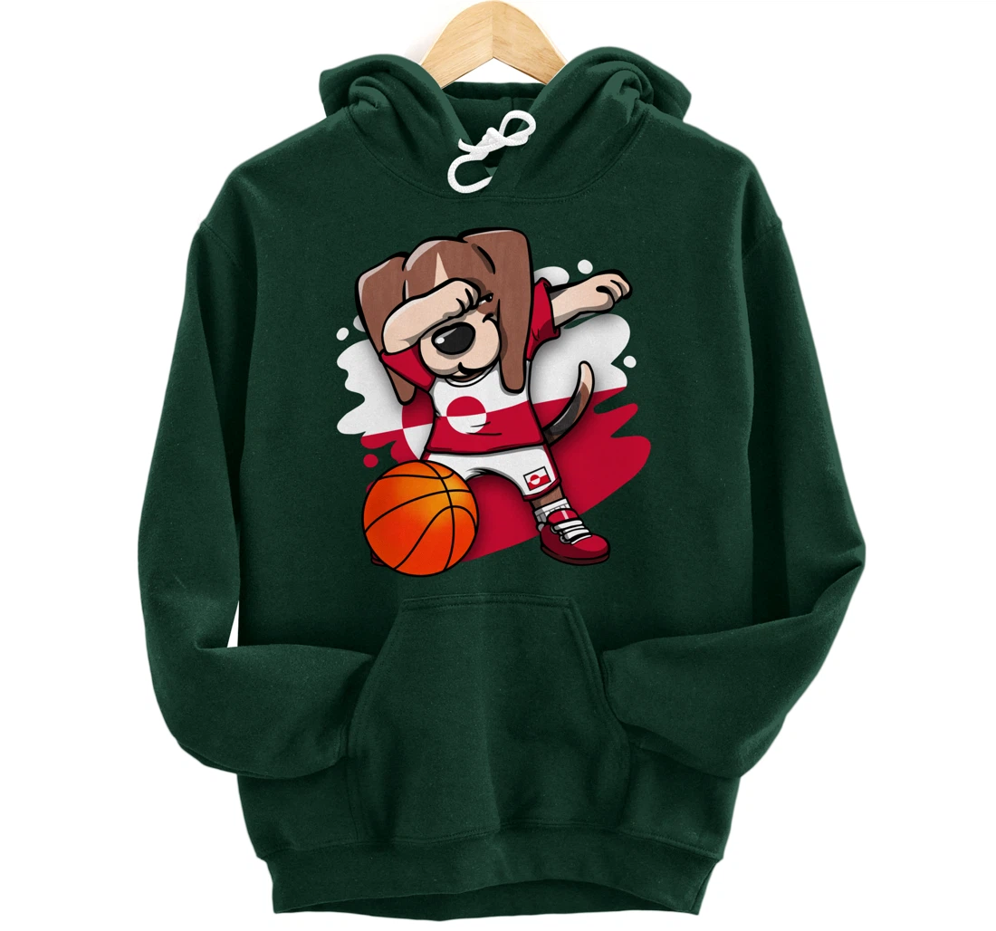 Dabbing Beagle Greenland Jersey Greenlandic Basketball Fans Pullover Hoodie