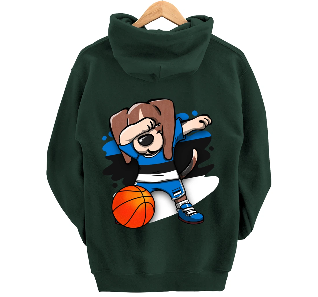 Dabbing Beagle Dog Estonia Jersey Estonian Basketball Fans Pullover Hoodie