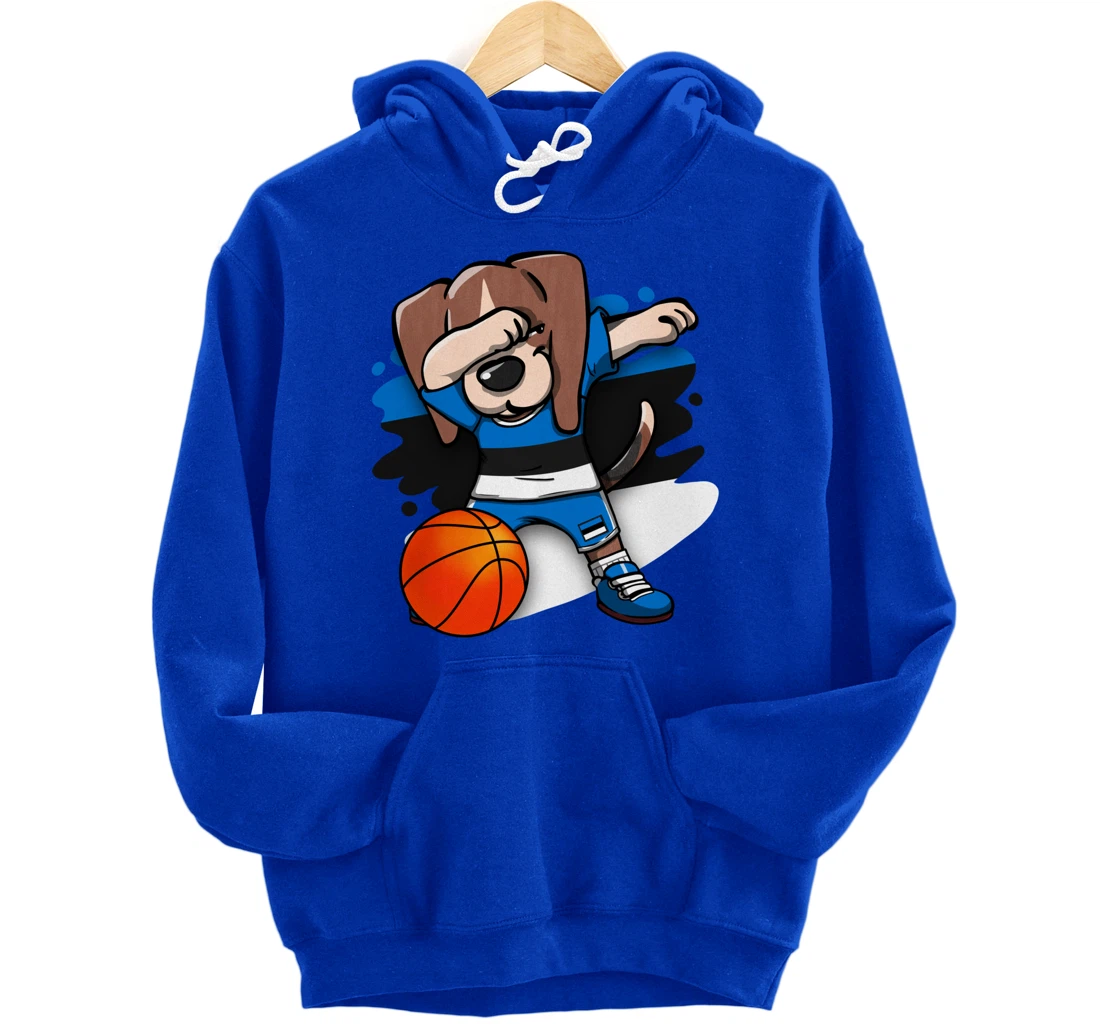 Dabbing Beagle Dog Estonia Jersey Estonian Basketball Fans Pullover Hoodie