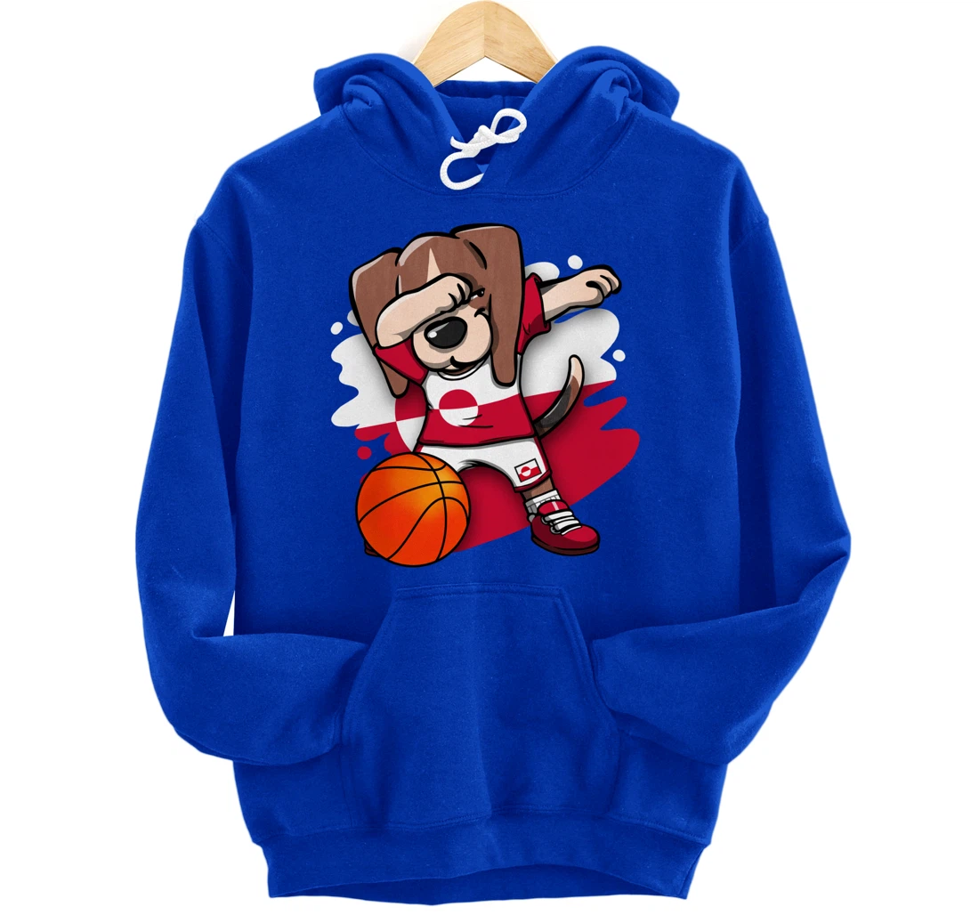 Dabbing Beagle Greenland Jersey Greenlandic Basketball Fans Pullover Hoodie