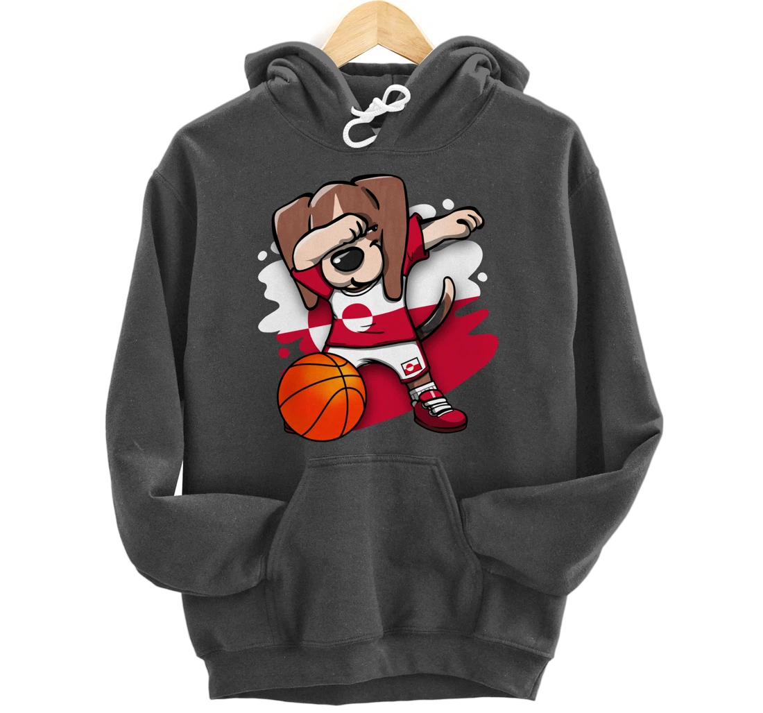 Dabbing Beagle Greenland Jersey Greenlandic Basketball Fans Pullover Hoodie