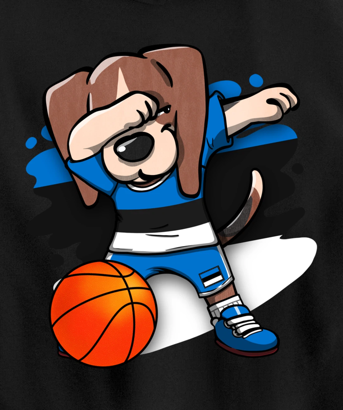 Dabbing Beagle Dog Estonia Jersey Estonian Basketball Fans Pullover Hoodie