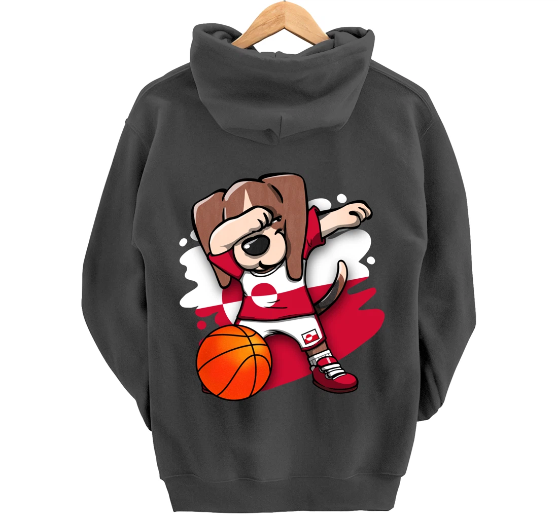 Dabbing Beagle Greenland Jersey Greenlandic Basketball Fans Pullover Hoodie