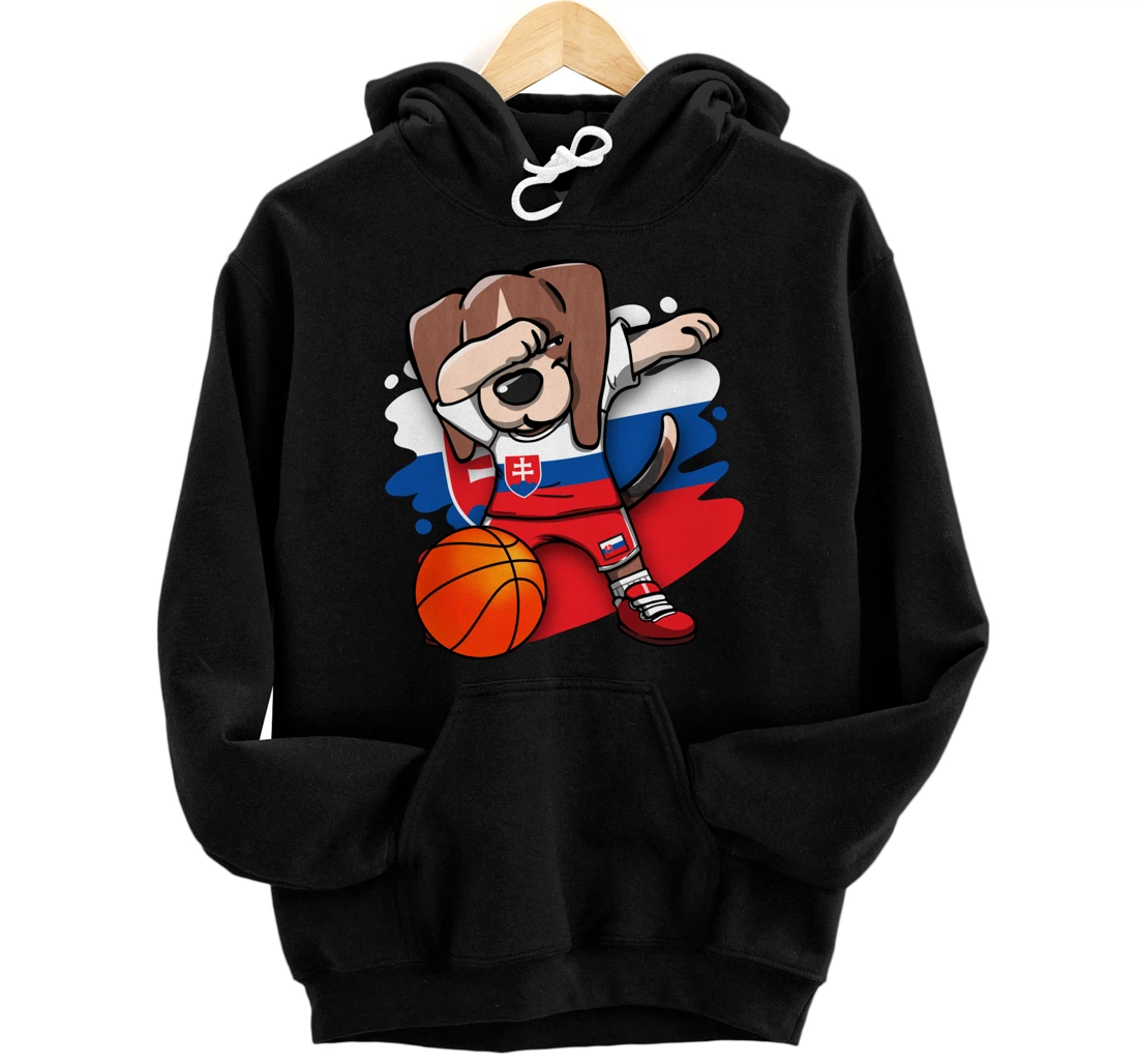 Dabbing Beagle Dog Slovakia Jersey Slovak Basketball Fans Pullover Hoodie