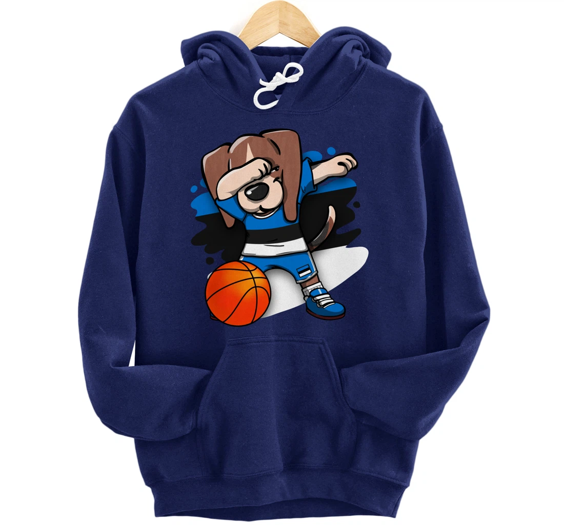 Dabbing Beagle Dog Estonia Jersey Estonian Basketball Fans Pullover Hoodie