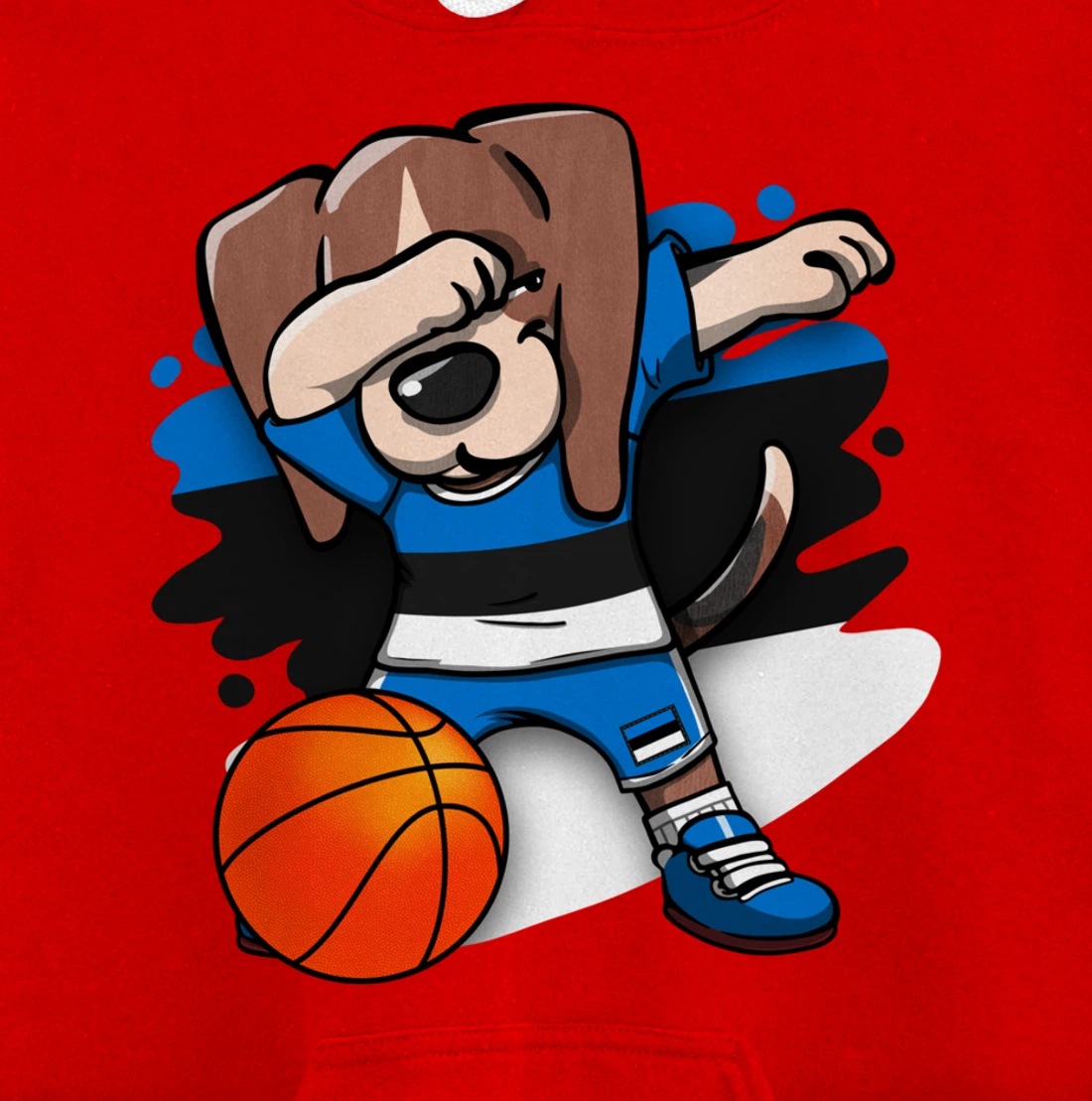 Dabbing Beagle Dog Estonia Jersey Estonian Basketball Fans Pullover Hoodie