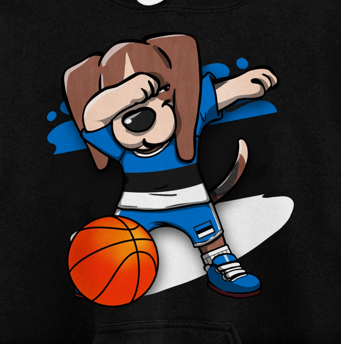 Dabbing Beagle Dog Estonia Jersey Estonian Basketball Fans Pullover Hoodie