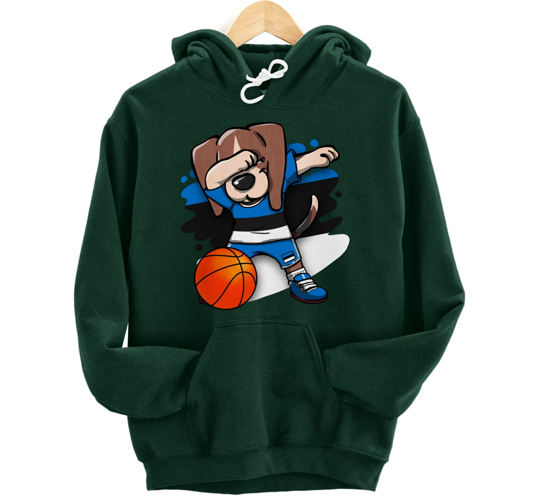 Dabbing Beagle Dog Estonia Jersey Estonian Basketball Fans Pullover Hoodie