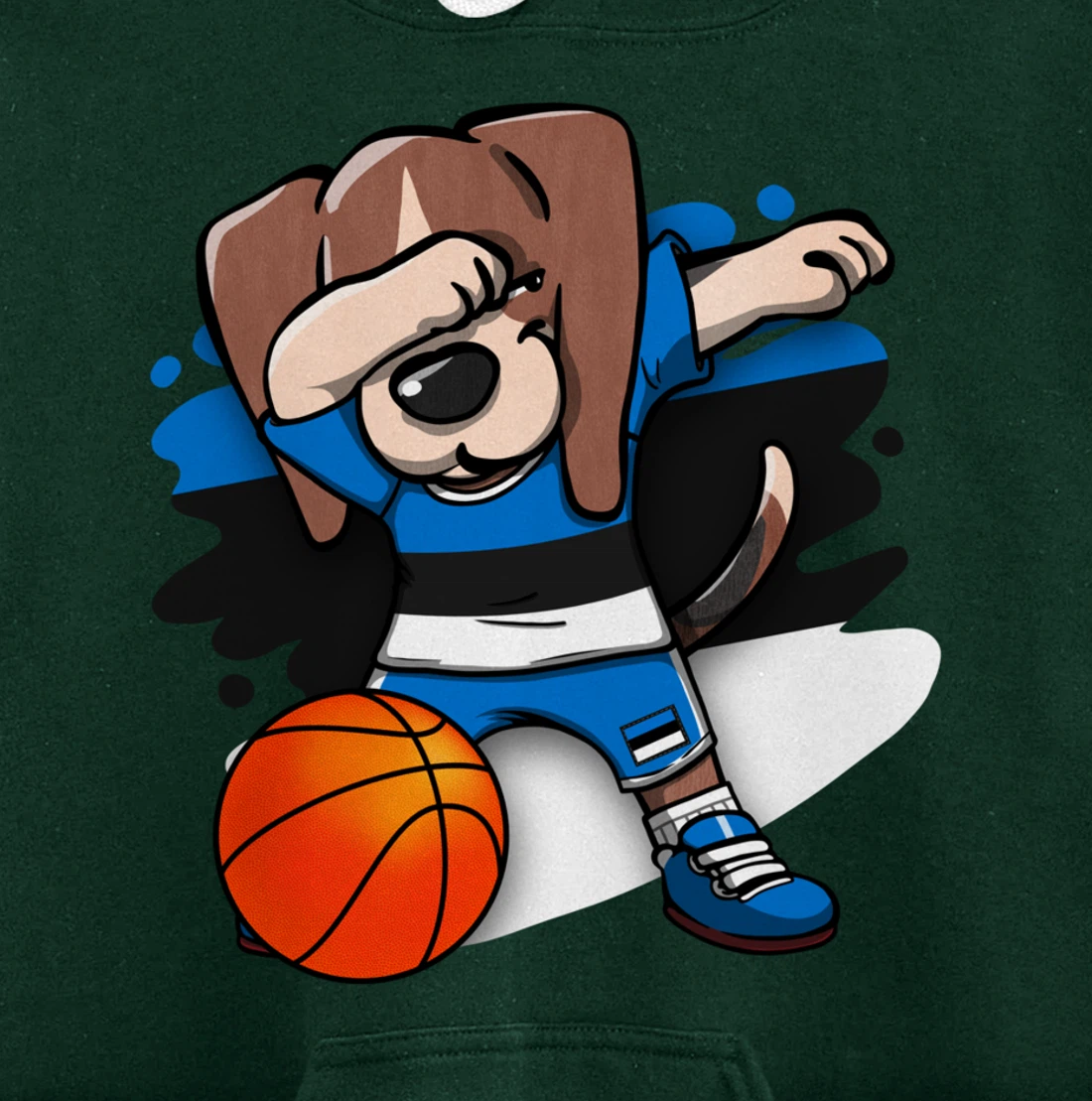 Dabbing Beagle Dog Estonia Jersey Estonian Basketball Fans Pullover Hoodie