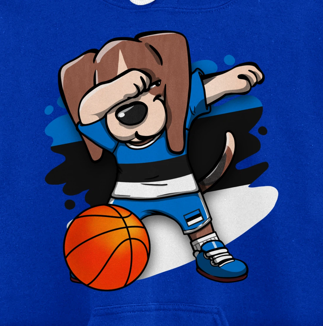 Dabbing Beagle Dog Estonia Jersey Estonian Basketball Fans Pullover Hoodie