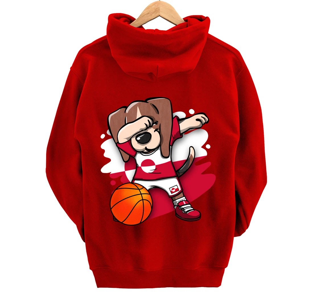 Dabbing Beagle Greenland Jersey Greenlandic Basketball Fans Pullover Hoodie