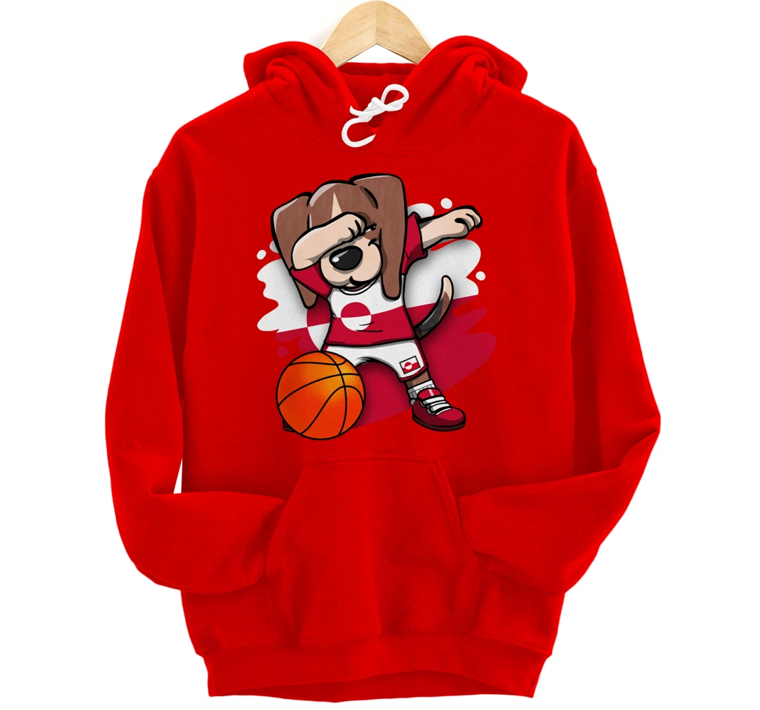Dabbing Beagle Greenland Jersey Greenlandic Basketball Fans Pullover Hoodie