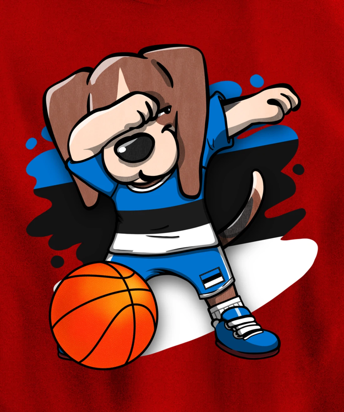 Dabbing Beagle Dog Estonia Jersey Estonian Basketball Fans Pullover Hoodie