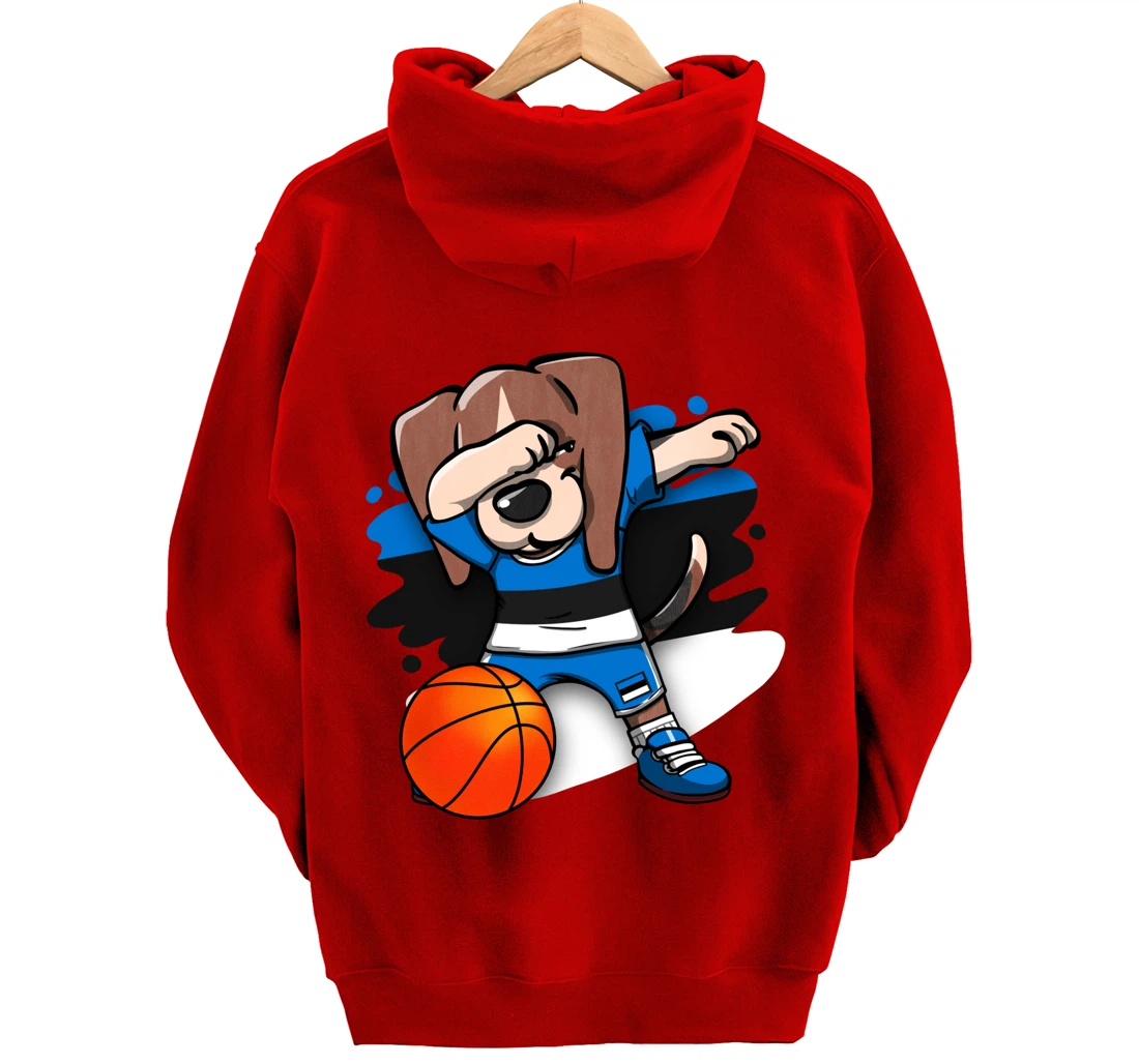 Dabbing Beagle Dog Estonia Jersey Estonian Basketball Fans Pullover Hoodie