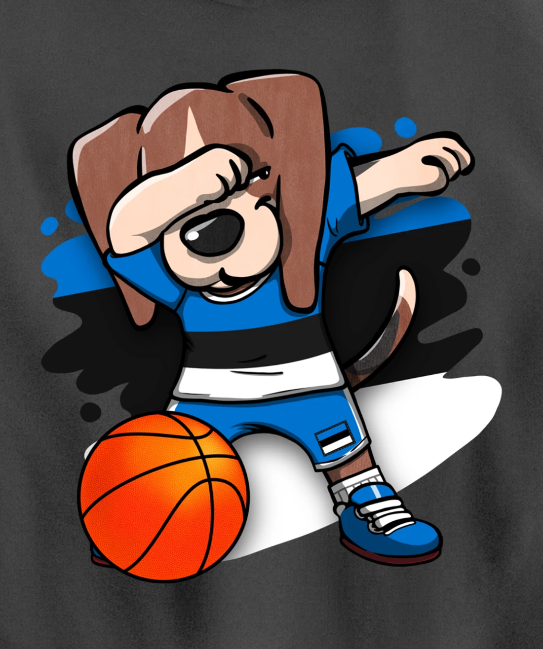 Dabbing Beagle Dog Estonia Jersey Estonian Basketball Fans Pullover Hoodie
