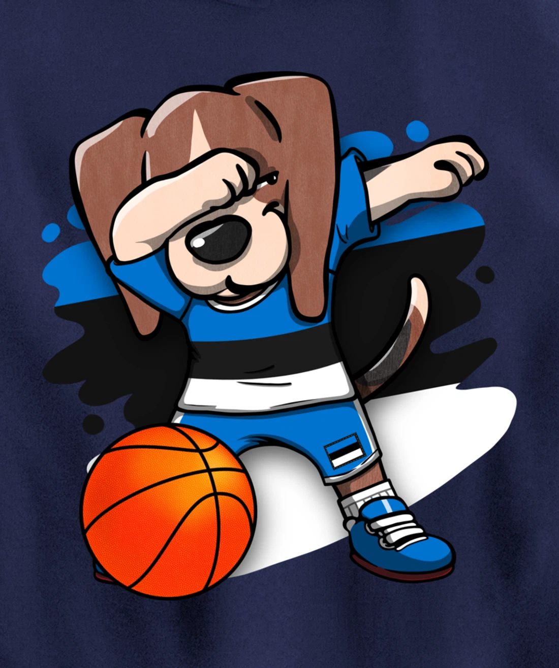 Dabbing Beagle Dog Estonia Jersey Estonian Basketball Fans Pullover Hoodie