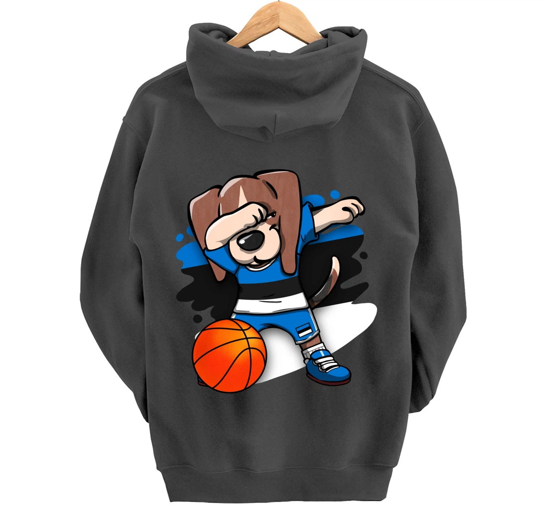 Dabbing Beagle Dog Estonia Jersey Estonian Basketball Fans Pullover Hoodie