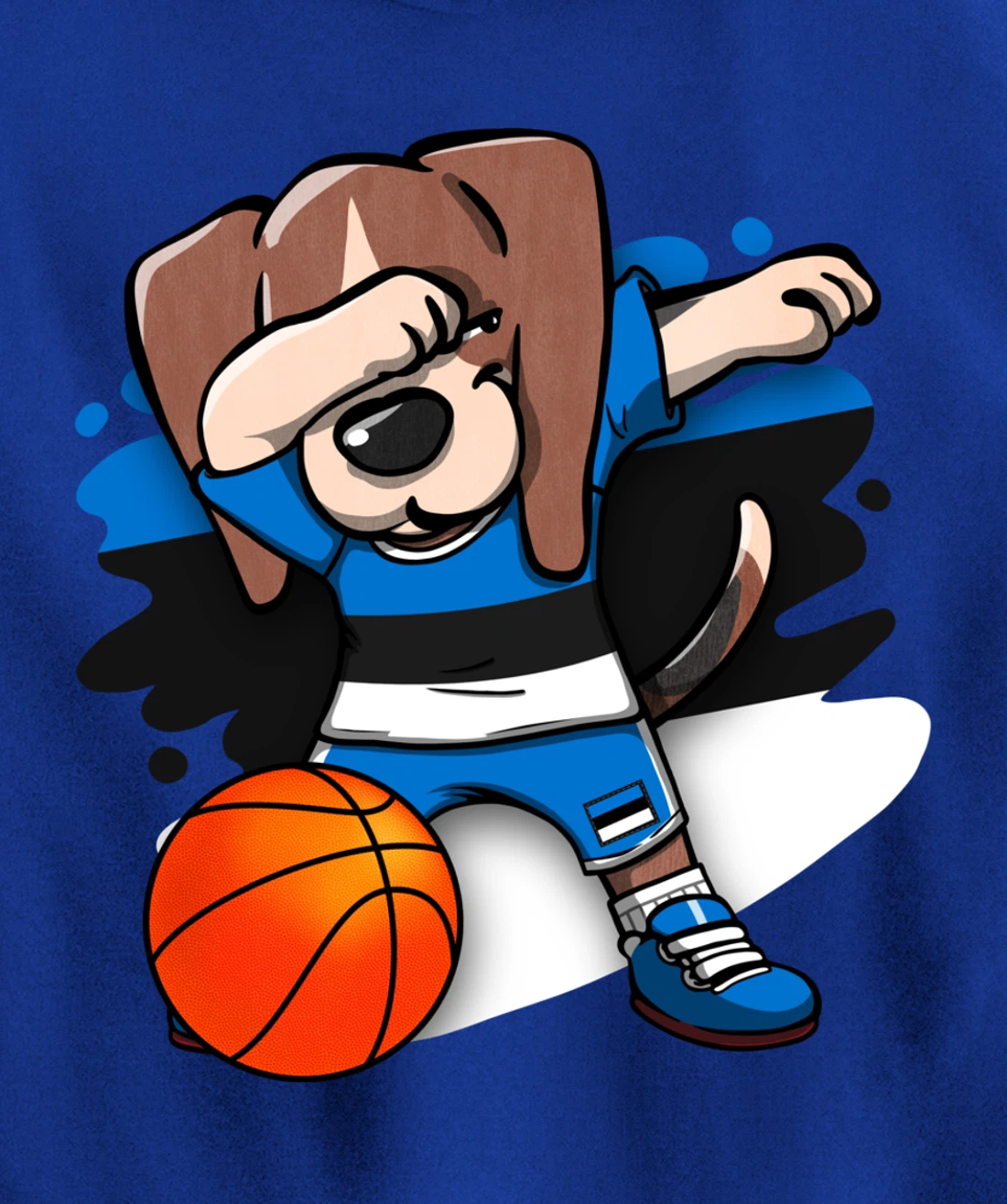 Dabbing Beagle Dog Estonia Jersey Estonian Basketball Fans Pullover Hoodie