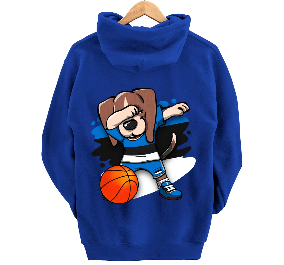Dabbing Beagle Dog Estonia Jersey Estonian Basketball Fans Pullover Hoodie