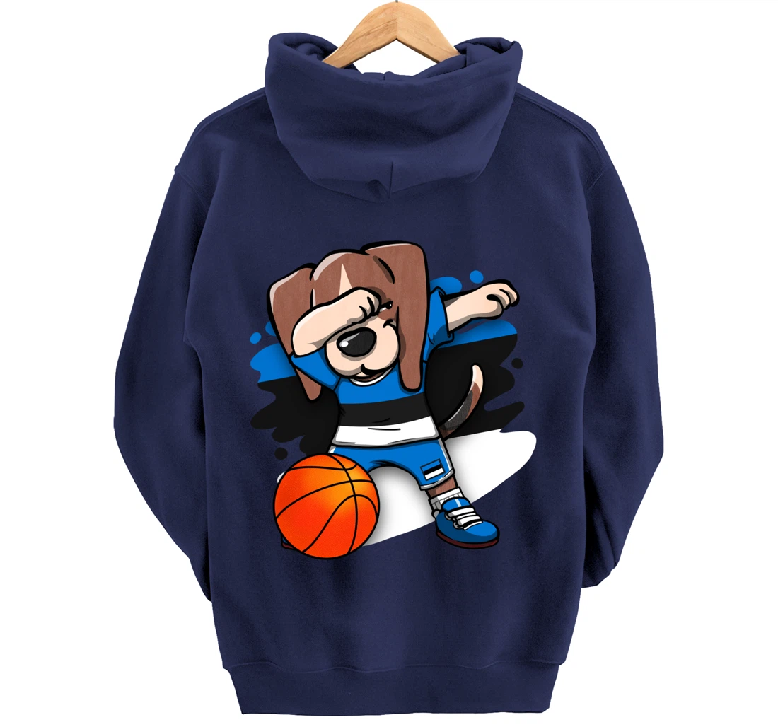 Dabbing Beagle Dog Estonia Jersey Estonian Basketball Fans Pullover Hoodie