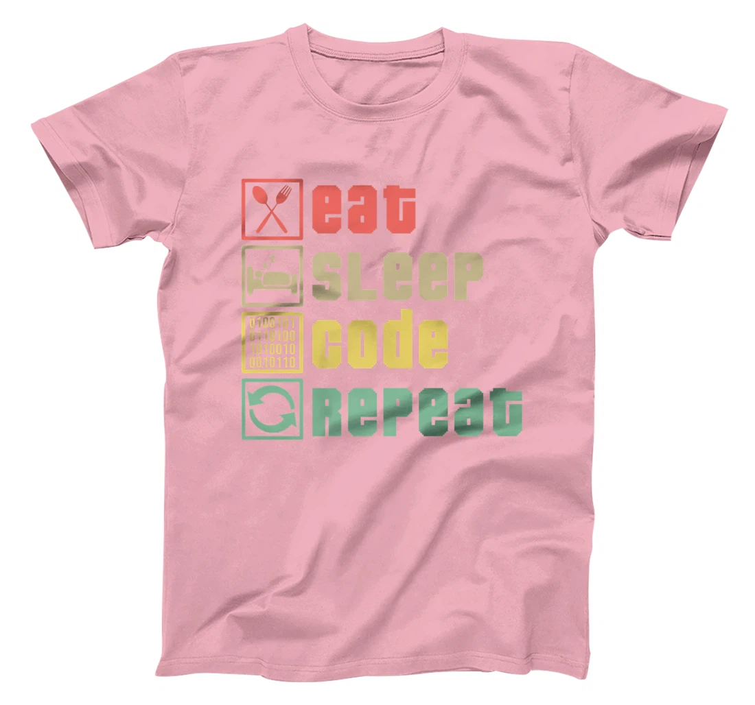 Womens Eat Sleep Code Repeat Coder Programmer Software Developer T-Shirt, Women T-Shirt