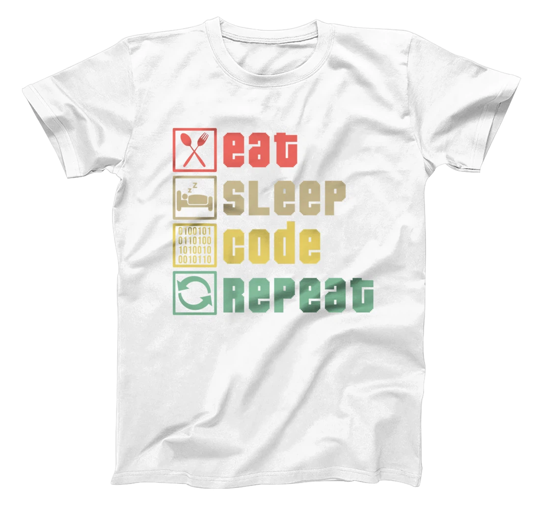 Womens Eat Sleep Code Repeat Coder Programmer Software Developer T-Shirt, Women T-Shirt