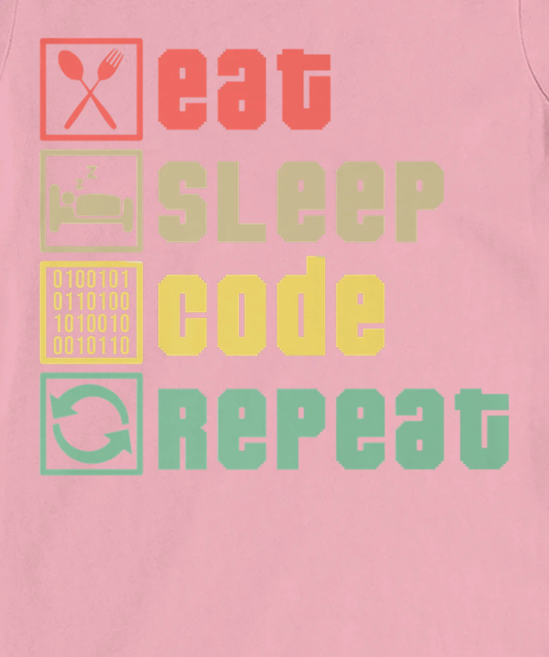 Womens Eat Sleep Code Repeat Coder Programmer Software Developer T-Shirt, Women T-Shirt