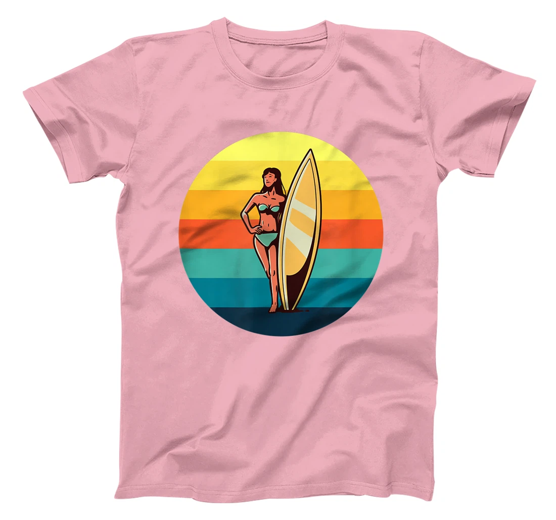 Womens Retro Surfer Girl Sunrise Sunset for Ocean and Surf Lover T-Shirt, Kid T-Shirt and Women T-Shirt