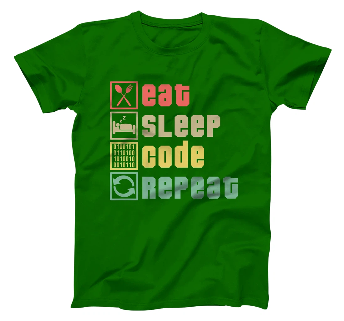 Womens Eat Sleep Code Repeat Coder Programmer Software Developer T-Shirt, Women T-Shirt