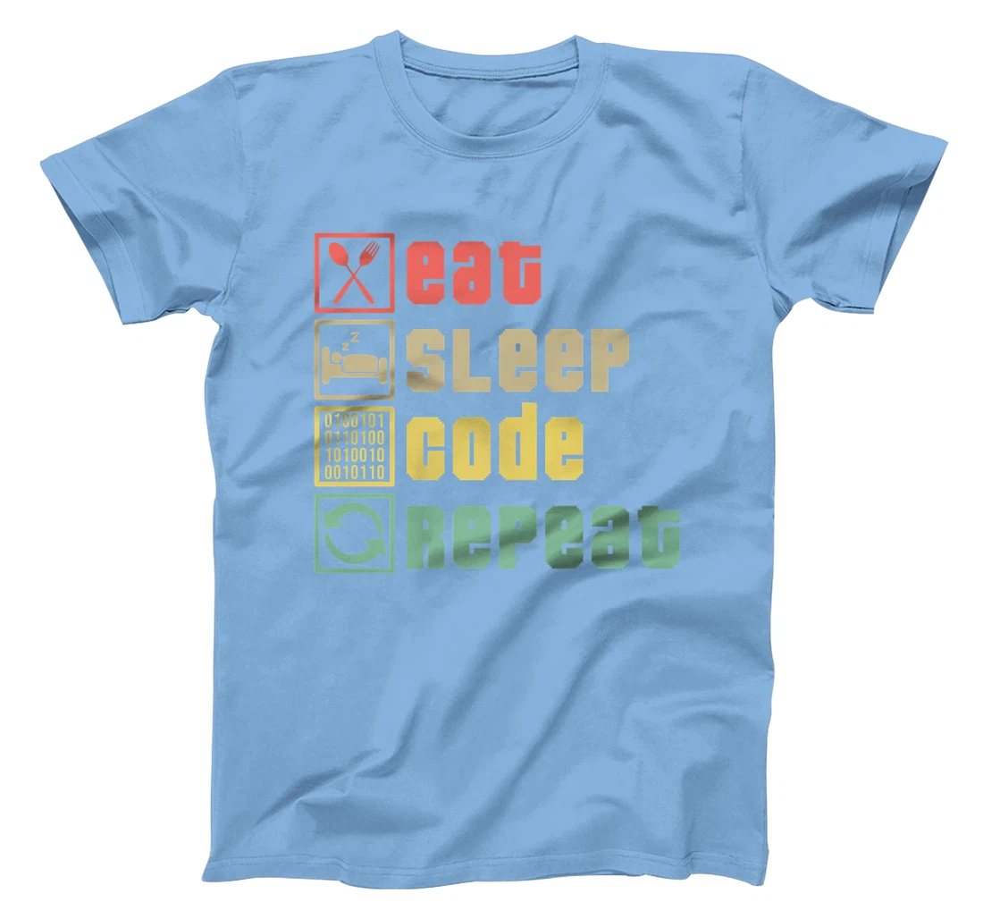 Womens Eat Sleep Code Repeat Coder Programmer Software Developer T-Shirt, Women T-Shirt
