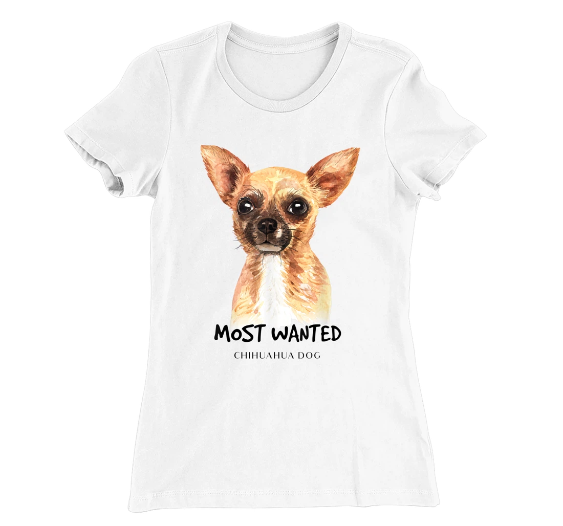 Chihuahua Most Wanted Watercolor T-Shirt, Kid T-Shirt and Women T-Shirt