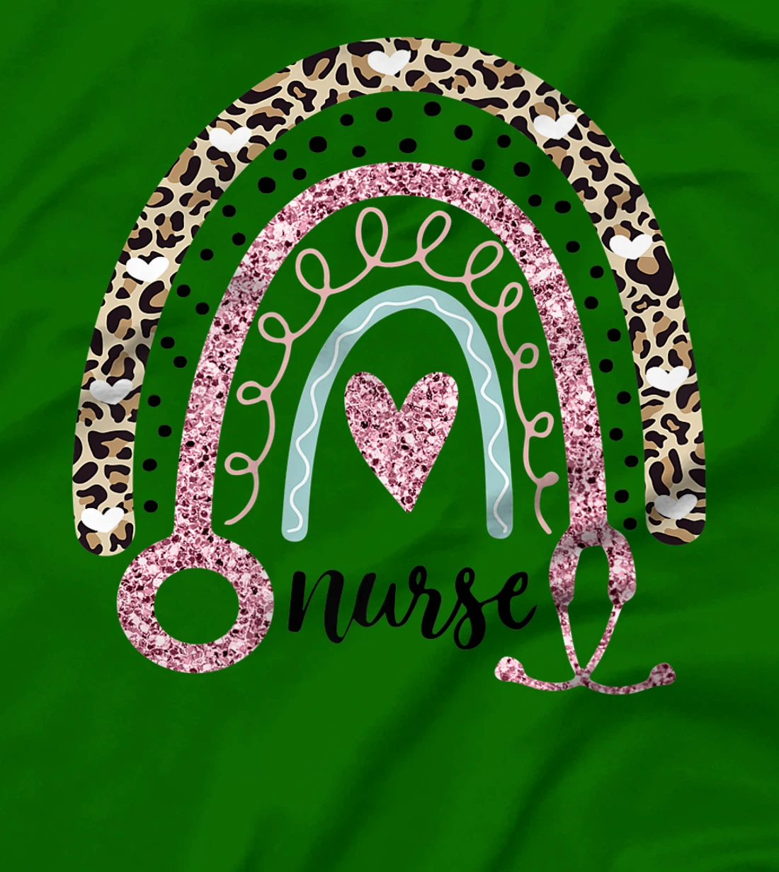 Womens Nurse Leopard Print Rainbow, Funny Nursing T-Shirt, Women T-Shirt