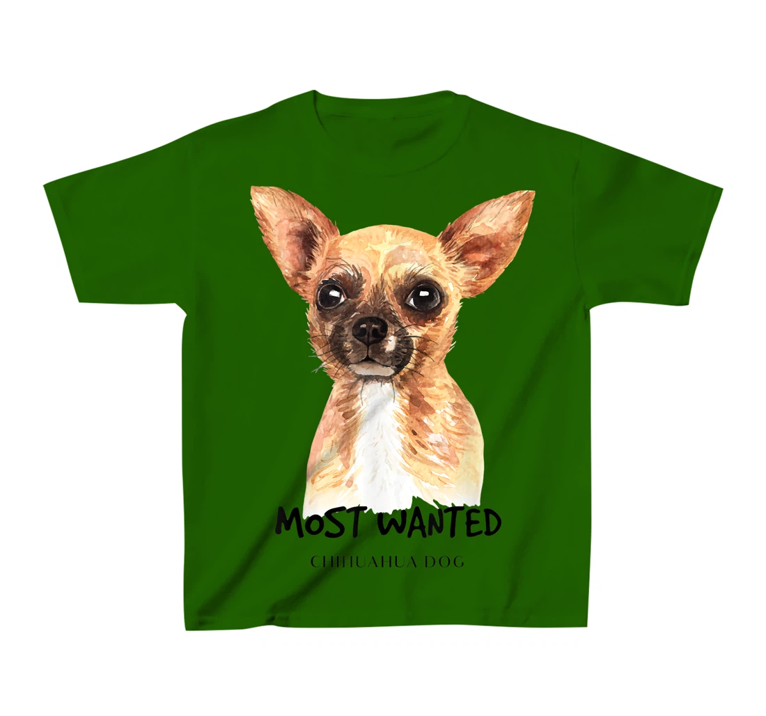 Chihuahua Most Wanted Watercolor T-Shirt, Kid T-Shirt and Women T-Shirt